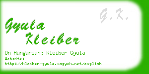 gyula kleiber business card
